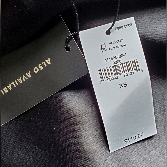 NWT X-Small Banana Republic Black Midi Slip Dress - Picture 6 of 7